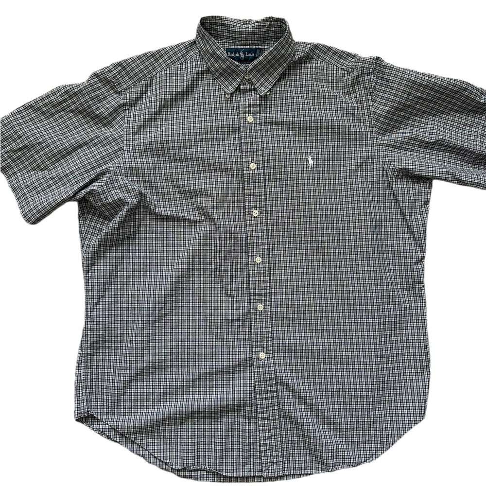 Ralph Lauren Men's Checkered Button Down Short Sleeve Shirt Size Extra Large XL